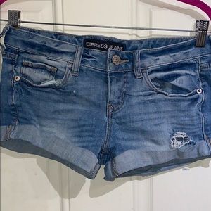 express jean shorts ripped